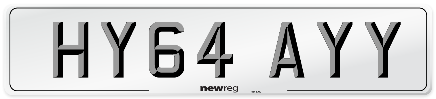 HY64 AYY Number Plate from New Reg